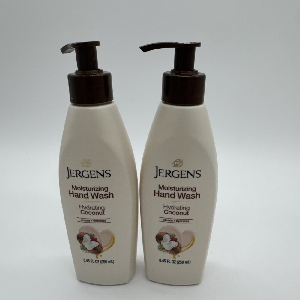 JERGENS MOISTURIZING HAND WASH CLEAN  HYDRATING COCONUT (2) 8.45fl OZ New